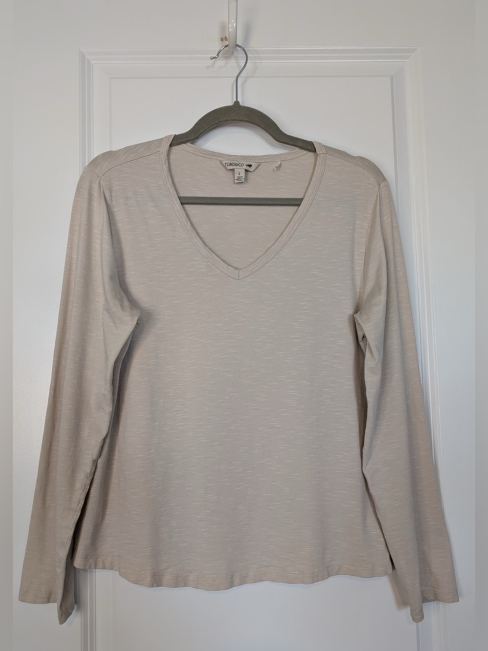 TOAD&CO Marley II Organic Cotton Blend Long Sleeve Tee Ecru Size Large